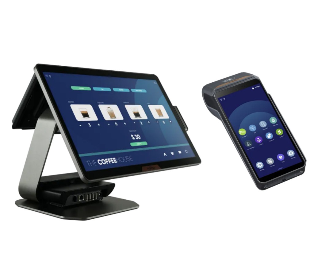 Hospitality staff using a POS during service